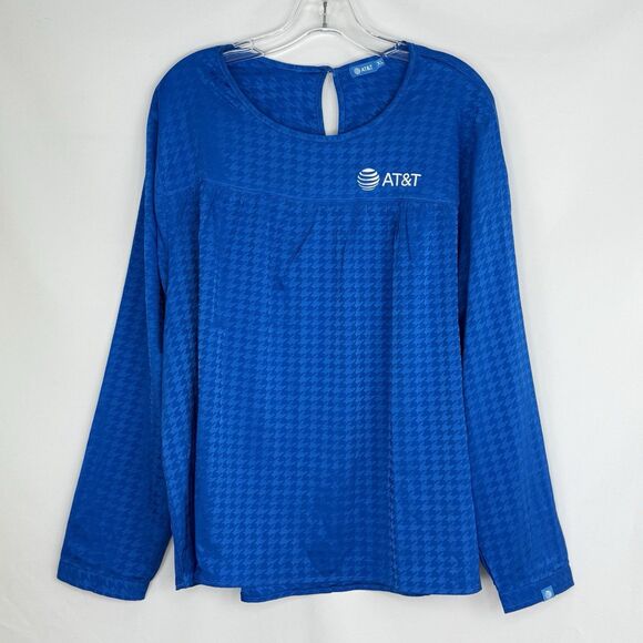 AT&T Employee Uniform Blouse Blue for Women Size XL - Picture 1 of 11